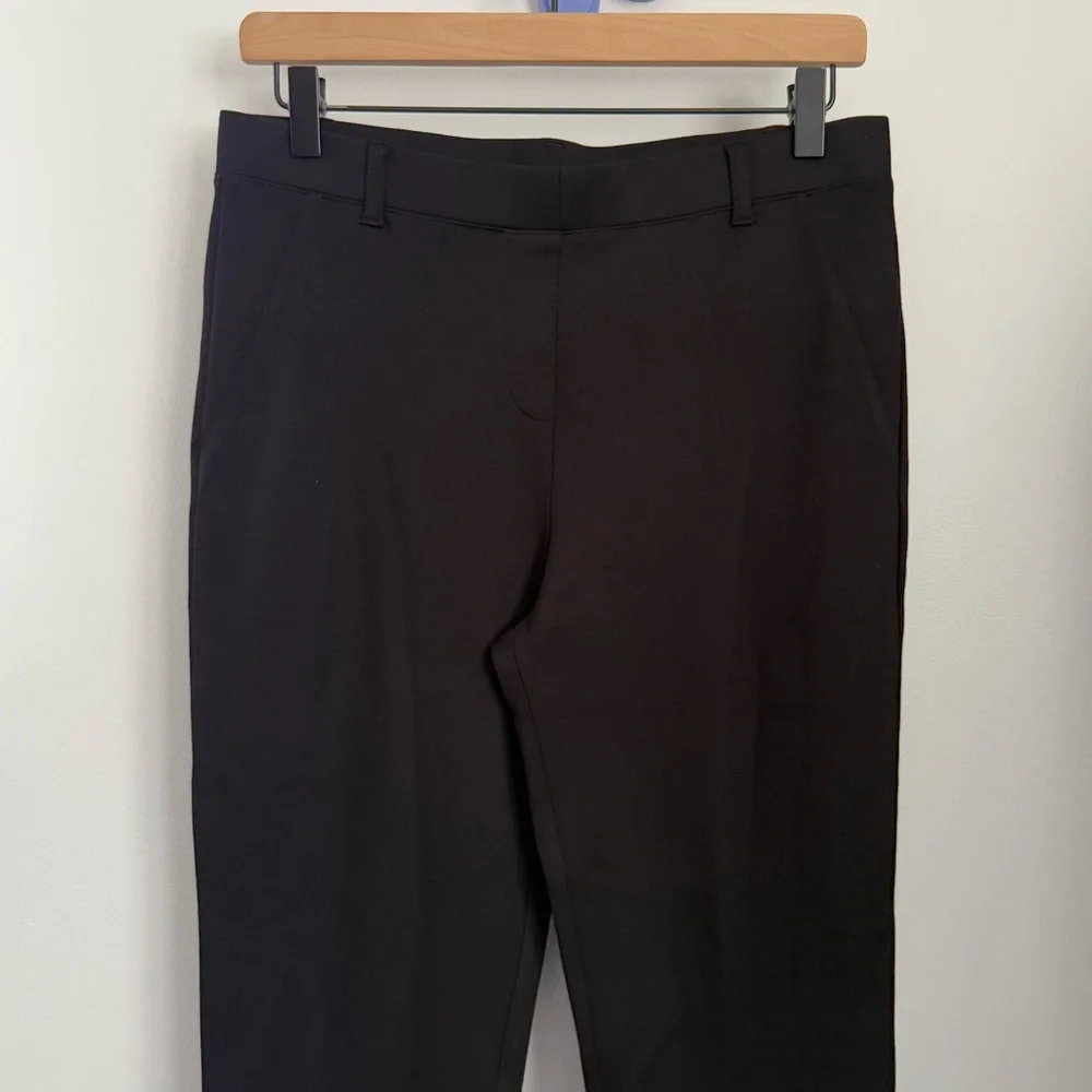 Quince Medium Petite Ultra Stretch Ponte‎ Straight Leg Pants Black Office Career
